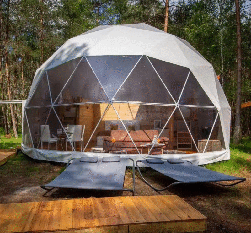 UFO Star PC Glass Pvc Glamping Domes House Ball Tent - Image 4